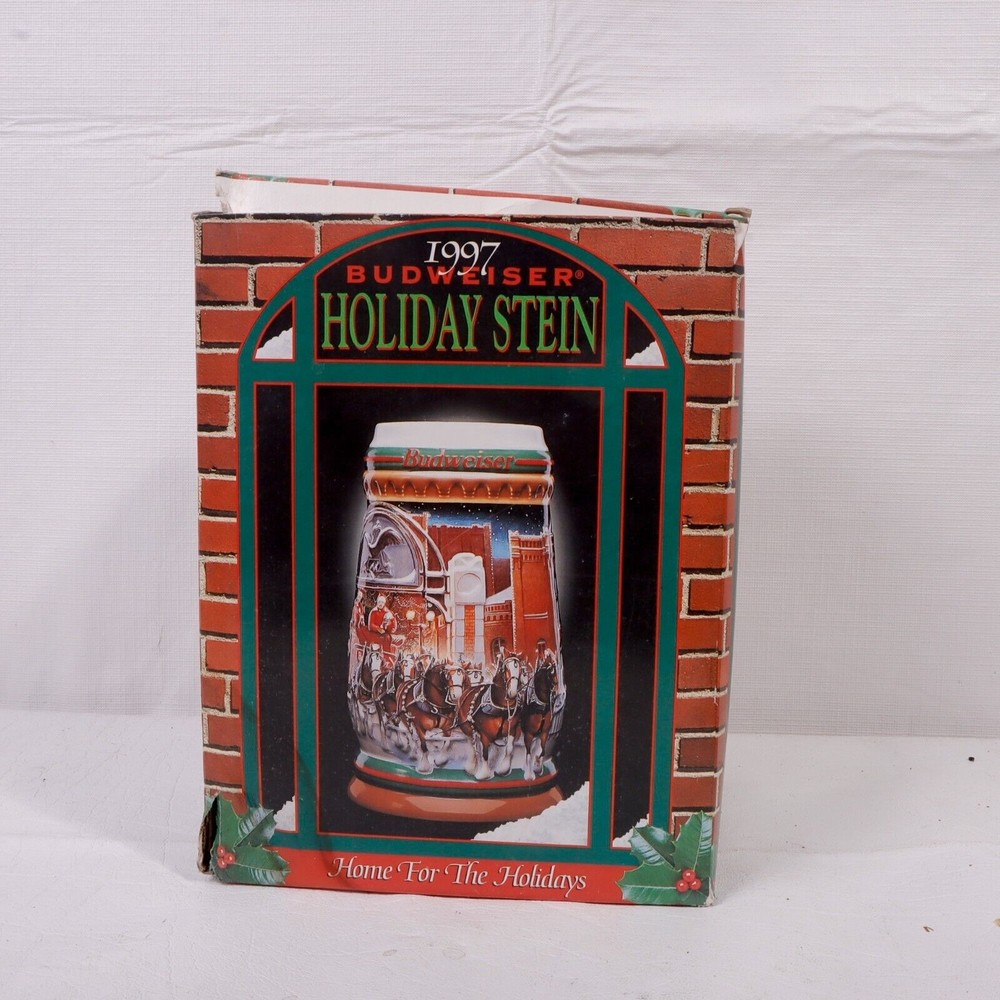 Budweiser Clydesdales Holiday Beer Stein "Home For The Holidays" 1997